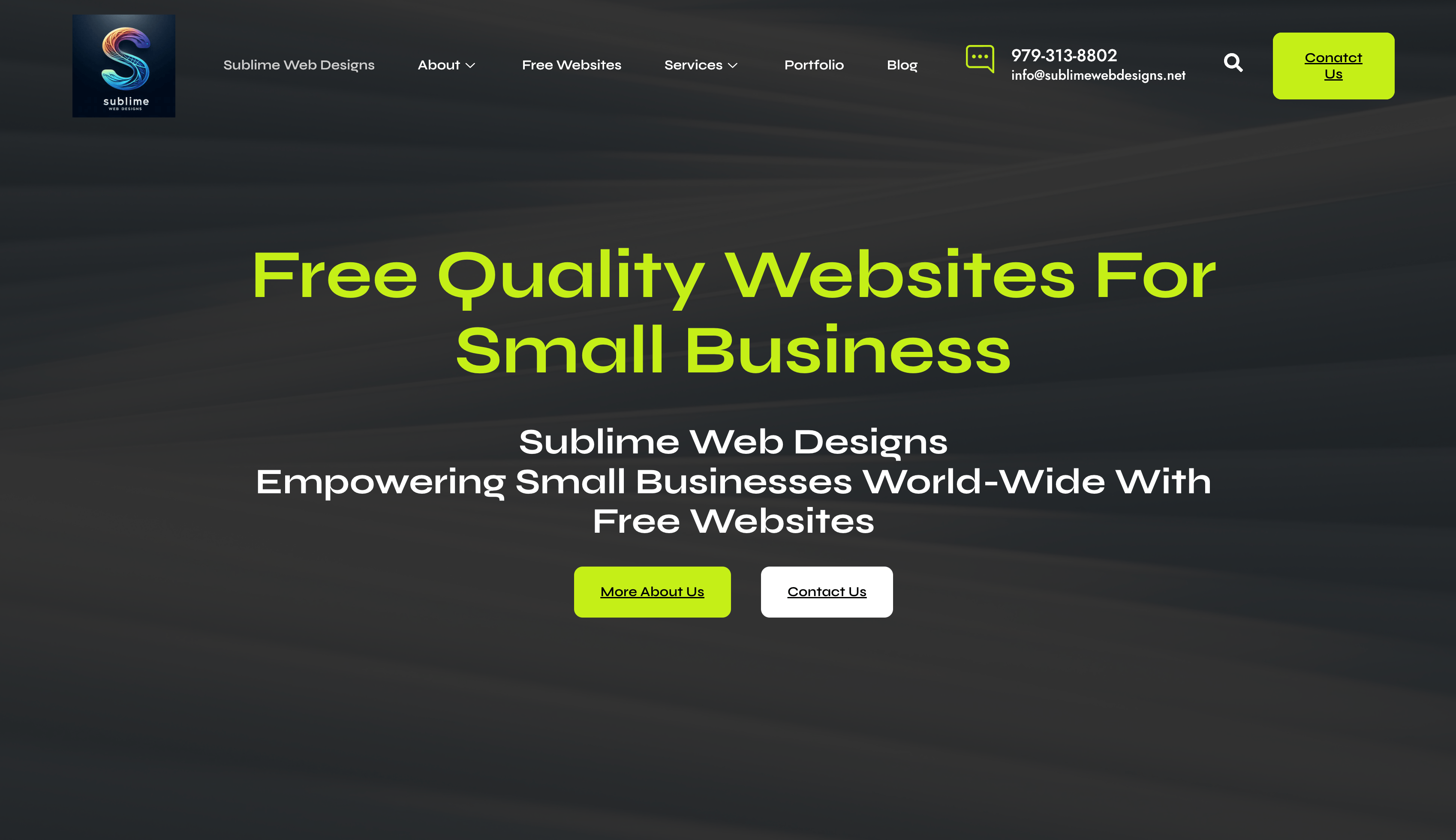 Sublimewebdesigns.net Home Page Banner